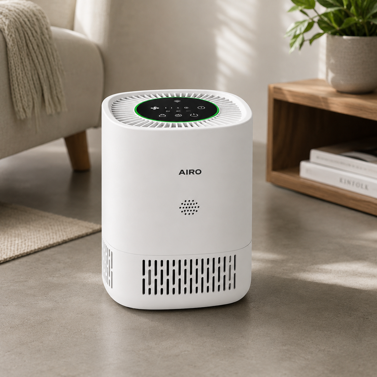 AIRO HEPA 13 Air Purifier for Home, Pets, Dust, Smoke & Odours, Quiet Bedroom Air Cleaner with Activated Carbon & UV-C