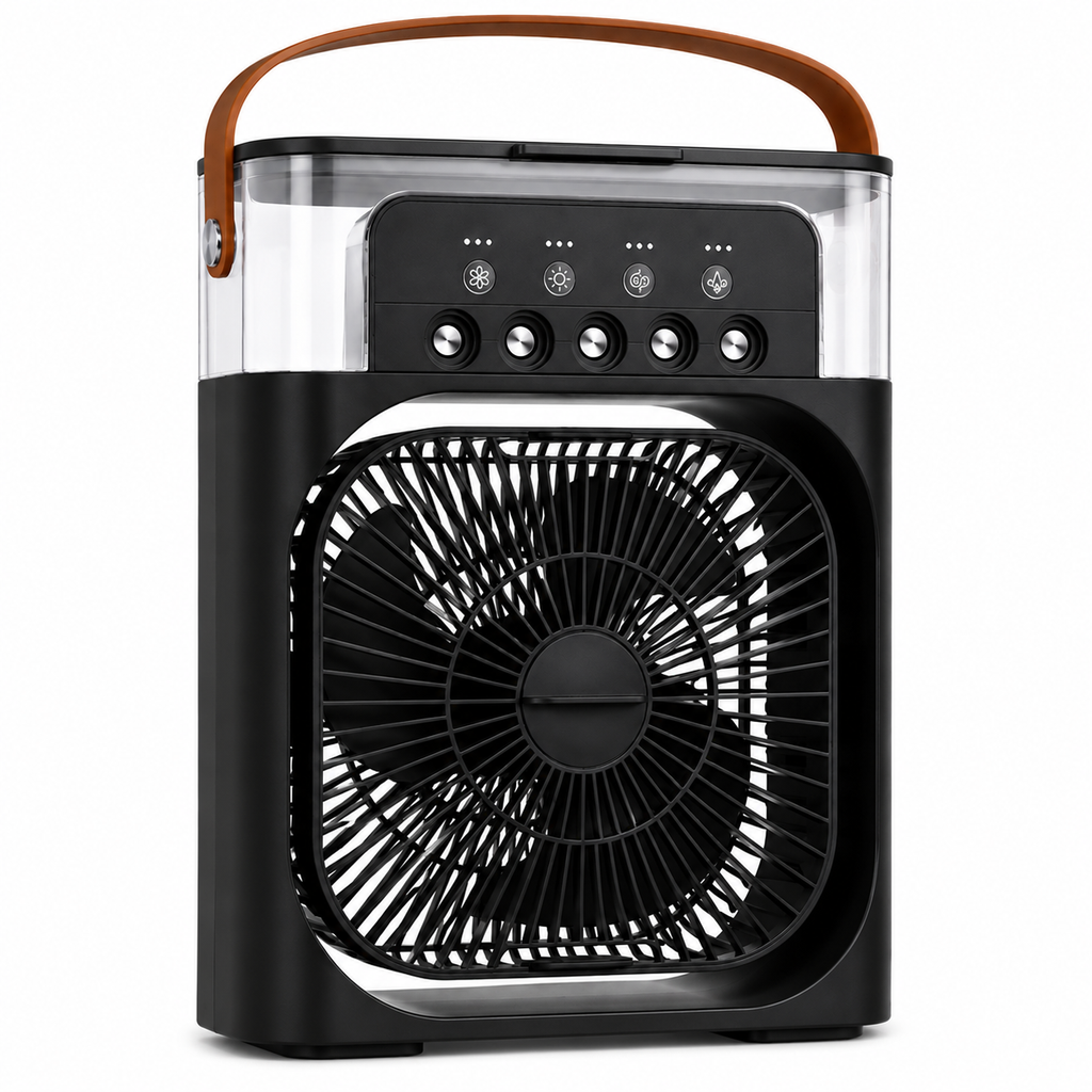 AIRO Portable Air Cooler Fan, USB Desk Cooling Fan with 600ml Water Tank, Cool Mist Humidifier, 3 Speed Mist Fan, Night Light & Timer