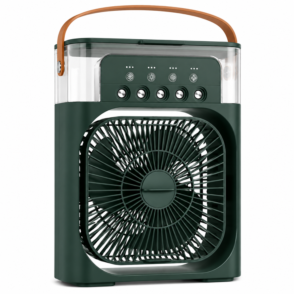 AIRO Portable Air Cooler Fan, USB Desk Cooling Fan with 600ml Water Tank, Cool Mist Humidifier, 3 Speed Mist Fan, Night Light & Timer