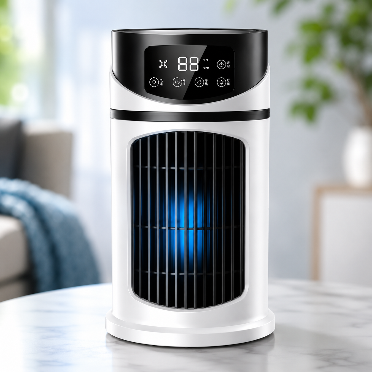 AIRO Portable Air Cooler Fan with Mist Humidifier, USB Tower Cooling Fan for Bedroom, Desk & Office, 9 Speed Quiet Fan