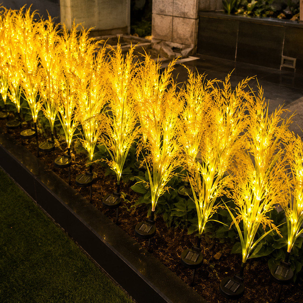 AIRO Solar Wheat Ear Garden Lights, IP65 Waterproof Outdoor Warm White LED Solar Stake Lights for Lawn, Patio, Pathway, Yard, Flower Bed & Garden Decor