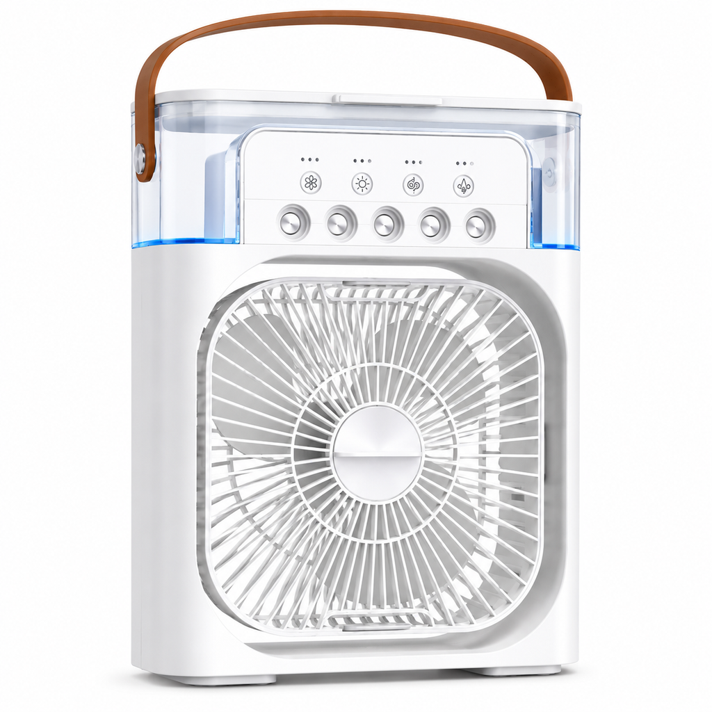AIRO Portable Air Cooler Fan, USB Desk Cooling Fan with 600ml Water Tank, Cool Mist Humidifier, 3 Speed Mist Fan, Night Light & Timer