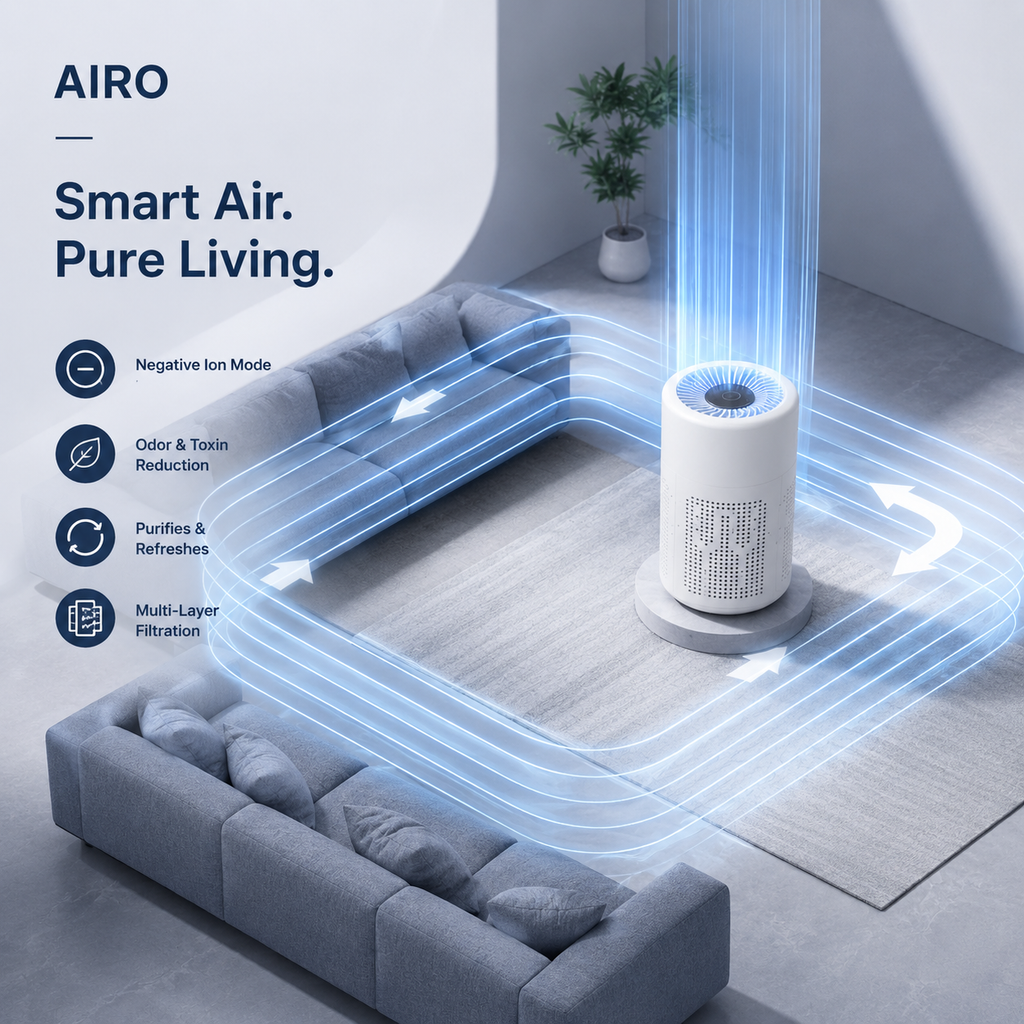 AIRO Small HEPA Desktop Air Purifier