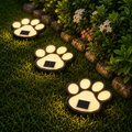AIRO Solar Paw Print Garden Lights, Outdoor Waterproof Warm White LED Solar Pathway Lights for Lawn, Patio, Walkway, Yard & Garden Decor
