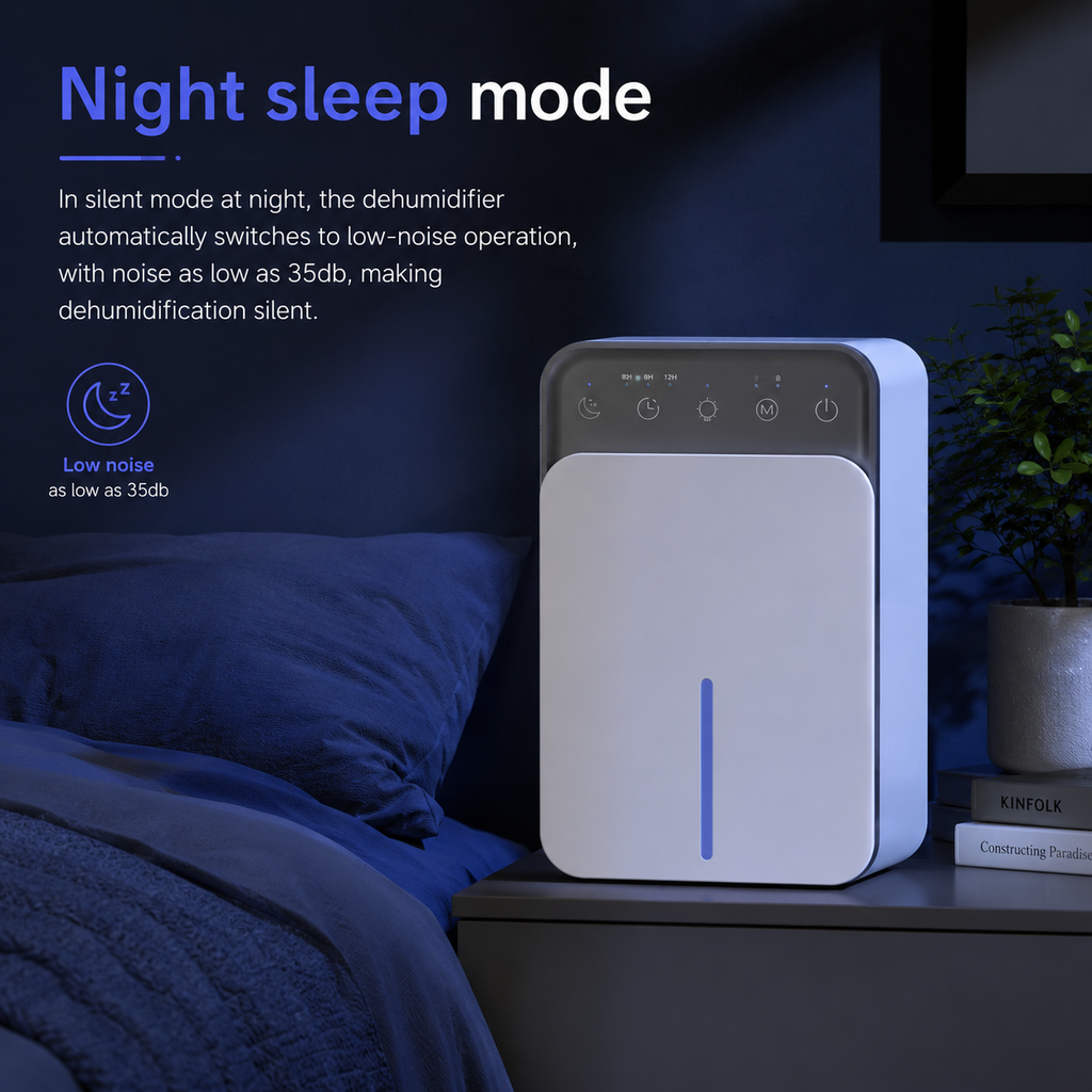 AIRO small room dehumidifier with quiet 35dB sleep mode