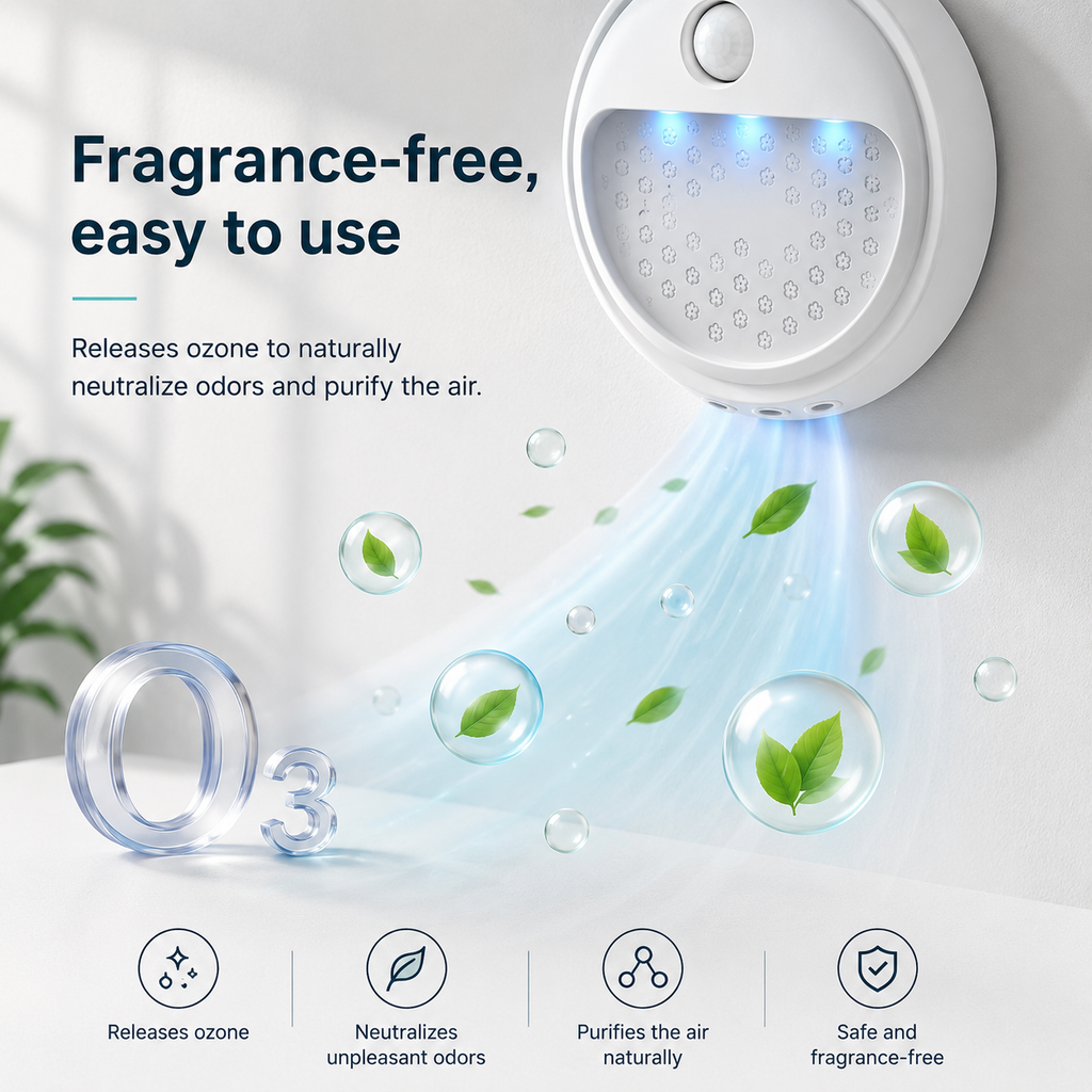 AIRO Wall-Mounted Pet Odour Eliminator, USB Ozone Air Purifier & Cat Litter Deodorizer for Bathroom, Wardrobe & Small Rooms
