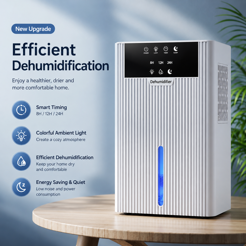AIRO 2.2L Electric Dehumidifier for Bedroom, Bathroom, Wardrobe, RV & Office, Quiet Damp, Mould & Condensation Remover with Auto Shut-Off