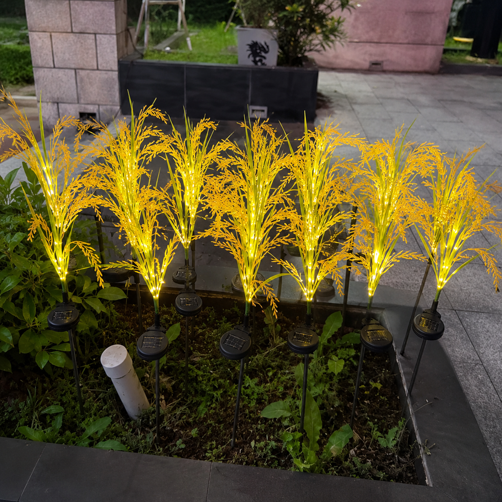 AIRO Solar Wheat Ear Garden Lights, IP65 Waterproof Outdoor Warm White LED Solar Stake Lights for Lawn, Patio, Pathway, Yard, Flower Bed & Garden Decor